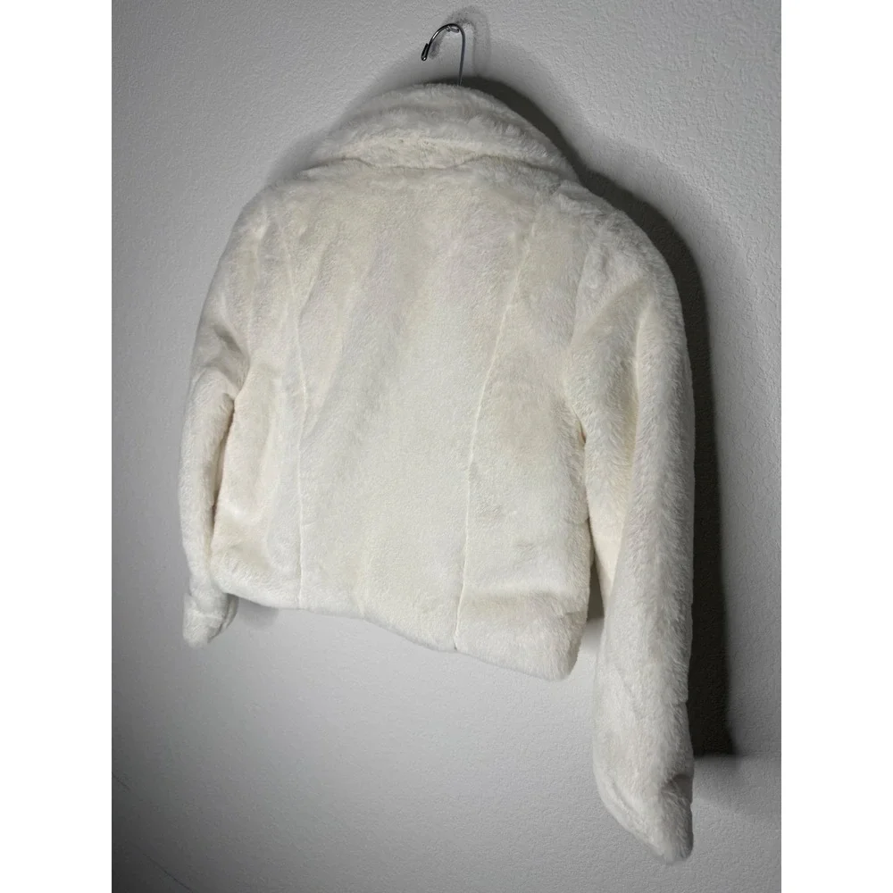 GB Girls Gianni Bini Ivory Faux Fur Cropped Jacket Size‎ M 8/10 Formal Dance NWT